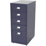 Hhg - jamais utilis] caisson  roulettes boston t851, placard  tiroirs en acier, 69x28x44cm 5 tiroirs, ...
