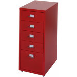 Hhg - jamais utilis] caisson  roulettes boston t851, placard  tiroirs en acier, 69x28x44cm 5 tiroirs, ...