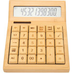 Calculatrice �cologique bambou � �nergie solaire et piles, 12 bits �cran num�rique lcd pour �cole