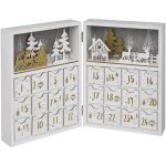 Calendrier de l'avent en bois laponie pour no�l, d�coration festive de 42 x 30 cm, id�al pour une d�coration ...