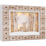 Calendrier de l'avent rutilisable  remplir led blanc chaud 3d fentre 24 portes nol enfants diy dcoration ...