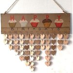 Calendrier en bois pour anniversaire de famille et amis - plaque murale - d�coration murale en bois - ...