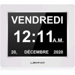 Calendrier d'horloge num�rique lcd de 8  pouces n11 avec date et heure horloge non abr�g�e gradation ...