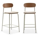 Drawer - calicosy - lot de 2 tabourets en tissu avec pieds en mtal h66 cm - adriana