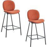 Calicosy - lot de 2 tabourets en tissu avec pieds en mtal noir l43 cm - cori