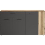 Calicosy - bahut - esteban - en panneaux de particules - chene blond / gris anthracite - 3 portes - 1 ...