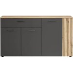 Calicosy - bahut - esteban - en panneaux de particules - chene blond / gris anthracite - 3 portes - 1 ...