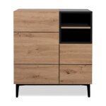 Finori - calicosy - buffet haut 2 portes 2 niches l80 cm - nola