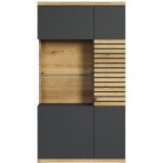 Calicosy - buffet haut vitr 2 portes dont 1 porte avec verre tremp l80 cm - norris