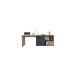 Calicosy - bureau d'angle 118x124, 5x75 cm chne et anthracite