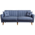 Les tendances - calicosy - canapé lit 3 places en lin avec 2 coussins et pieds en bois l210 cm - aqua ... Les tendances - calicosy - canapé lit 3 places en lin avec 2 coussins et pieds en bois l210 cm - aqua ...
