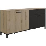 Calicosy - enfilade - trust - chene / noir - 4 portes - 1 tiroir - gami