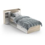 Calicosy - lit enfant life 1 personne - 90x190 / 200 - rangements - d�cor chene et blanc - demeyere - ...