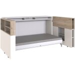 Calicosy - lit escamotable horizontal 90x200 avec am�nagement de lit - l212 cm