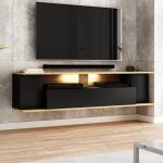 Calicosy - meuble tv mural 3 portes et 1 niche l160 cm - rob