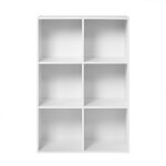 Calicosy - tagre de rangement 6 cases - h91, 5 x l61, 5 cm blanc - blanc