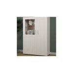 Buffet 2 portes 140x95x38 cm dcor blanc et chne - mox