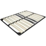 Monmobilierdesign - cama sommier ergonomique  lattes avec zone lombaire renforce 200x200 cm