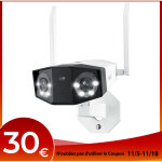Camra de surveillance 4k 8mp wifi 5 ghz / 2, 4 ghz double objectif ultra hd 4k avec grand angle 180vision ...