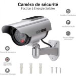 Cam�ra de surveillance factice ext�rieur energie solaire sans fil - circuit ferm� de s�curit� lumi�re ...