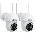 Cam�ra de surveillance filaire wifi ext�rieure 5mp, 360� ptz cam�ra ip avec suivi automatique, vision ...
