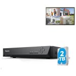 Camra de surveillance nvr poe  8 canaux pour enregistrement 24h / 7j fiable, disque dur de 2to, supportez ...