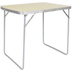 Altobuy - campani - table pliante de plein air dcor rayures jaunes et blanches