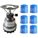 Rechaud à gaz 1200w plaque inox + 6 cartouches de gaz 190gr camper gaz Rechaud à gaz 1200w plaque inox + 6 cartouches de gaz 190gr camper gaz