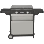 Campingaz - plancha gaz sur chariot bf exld - 60x40 cm - plaque fonte �maill�e - couvercle s