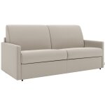 Vente - unique ? canap� convertible express 2 places en tissu beige ? couchage 120 cm ? matelas 14 cm ...
