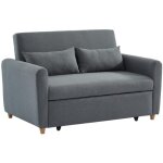 Vente - unique - canap� 2 places convertible en tissu gris ayla