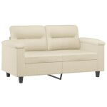 Vidaxl - canap  2 places crme 120 cm similicuir