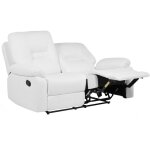 Canapé 2 places en cuir pu avec dossier réglable et repose - pied pour salon au style moderne beliani ... Canapé 2 places en cuir pu avec dossier réglable et repose - pied pour salon au style moderne beliani ...