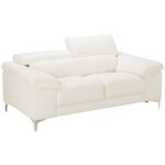 Vente - unique - canap 2 places en cuir solange - blanc