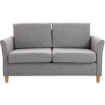 Homcom - canap 2 places design scandinave dim. 141l x 65l x 78h cm pieds bois massif tissu lin gris ...