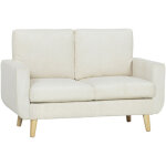 Canap� 2 places - homcom - assise rembourr�e, coussin � ressorts - velours c�tel� - 134 x 74 x 84 cm ...