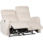 Beliani - canap 2 places inclinable electrique de relaxation moderne en velours blanc verdal