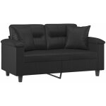 Vidaxl - canap 2 places avec oreillers dcoratifs noir 120cm similicuir