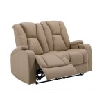 Deco in paris - canap 2 places relax lectrique en tissu microfibre beige el