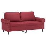 Vidaxl - canapé à 2 places rouge bordeaux 140 cm similicuir Vidaxl - canapé à 2 places rouge bordeaux 140 cm similicuir