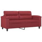 Vidaxl - canap  2 places rouge bordeaux 140 cm similicuir