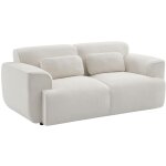 Canap 2 places. tissu bouclette. 2 coussins dhoussables. wallas l 178 x p 97. 5 x h 73cm
