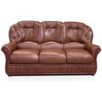 Vente - unique - canap 3 places 100% cuir de buffle daphne - marron