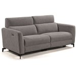 Pegane - canapé de 3 places, 2 relax électriques en tissu couleur gris foncé - longueur 200 x profondeur ... Pegane - canapé de 3 places, 2 relax électriques en tissu couleur gris foncé - longueur 200 x profondeur ...