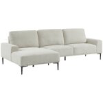 Sweeek - canapé 3 places angle gauche en tissu et structure / piètement métal noir polyester crème Sweeek - canapé 3 places angle gauche en tissu et structure / piètement métal noir polyester crème