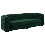 Canap� 3 places chesterfield stanley - velours vert sapin