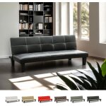 Canap� 3 places clic - clac convertible en similicuir topazio - noir