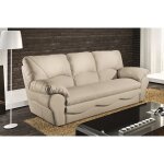 Venesetti - canapé 3 places convertible en 100% tout cuir italien vachette osiris, couleur beige - beige ... Venesetti - canapé 3 places convertible en 100% tout cuir italien vachette osiris, couleur beige - beige ...