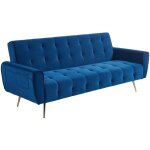 Vente - unique - canap 3 places convertible clic - clac en velours polani - bleu roi