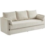 Vente - unique - canapé 3 places convertible en tissu beige grecco Vente - unique - canapé 3 places convertible en tissu beige grecco